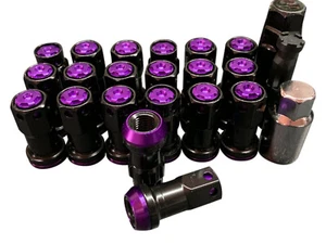 20 Black Purple lug nuts for Peugeot 106 205 206 207 306 307 ALLOY WHEEL 12x1.25 - Picture 1 of 2
