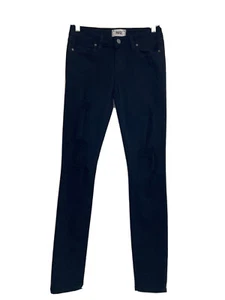 Paige Jeans Size 25 Black Verdugo Ultra Skinny Distressed Low Rise - Picture 1 of 9