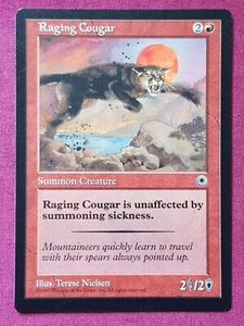 Magic The Gathering PORTAL RAGING COUGAR red card MTG - Picture 1 of 2