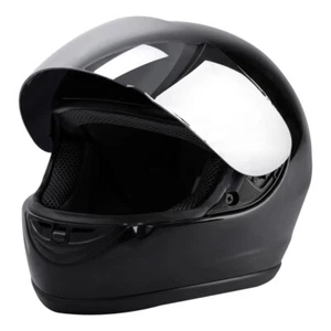 HELMET Motorcycle Street Bike Adult Full Face Glossy Sliver Visor S M L XL XXL - Picture 1 of 11