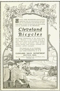 1901 Original Antique Cleveland Bicycles Ad. Light, Strong, Swift. Westfield MA - Picture 1 of 2