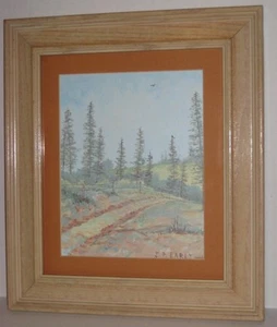 J.P. FRÜH Öl auf Leinwand gerahmtes Gemälde Land Landschaft Kunst 10" x 12" mattiert - Bild 1 von 6