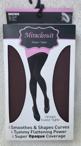 Miraclesuit Shaper Opaque Tights Smoothing Shaping Tummy Flattening Brown Small - Picture 1 of 4