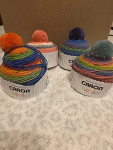 Lot Of 4 Caron Cupcakes Yarn Cakes Tuiti Fruiti Sour Grapes Straw Pie Candy - Picture 1 of 15