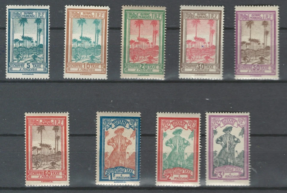 GUYANA FRENCH GUIANA  CHIFFRE TAXE CULTURES & TREES MNH SET LOT(GUY 148) - Image 1 of 1