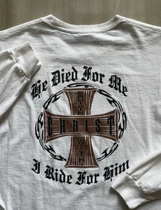 Camiseta De Colección Y2K Cruisin con Cristo Motociclista Crew Religión Cristiano Grunge Jesús XL - Imagen 1 de 6