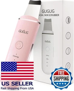 Ultrasonic Face Scrubber Spatula - Blackhead Remover & Pore Cleaner, 4 Modes, Pi - Picture 1 of 7