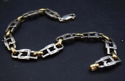 Bracelet Mixte Or jaune 18 carats/Argent 925 signée BOUCHERON/DUPONT - Photo 1/4