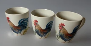 Taza estilo granja campo gallo jardín colección Paula Deen (lote de 3) - Imagen 1 de 7