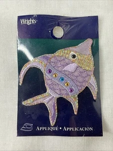 Wright's Orchid/Iridescent/Beads 2" x 2 1/2" Iron On Applique wp-318 - Picture 1 of 2