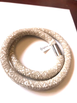 Брайтон двойной woodstock желтовато-коричневый/белый браслет OS 16» новый с ярлыками - Изображение 1 из 4