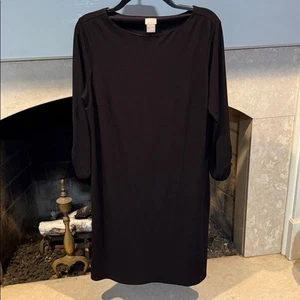 Chico's Black Dress With Ruched 3/4 Sleeves Size medium - Picture 1 of 5