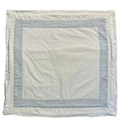 Laura Ashley Euro Almohada Individual Falsa Blanco Azul Floral Banda Shabby 26x26 Foto 1 de 4