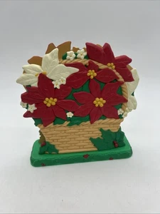 Servilletero Navidad Vintage Plástico Poinsettia Forma Cesta Rojo Verde  - Imagen 1 de 12