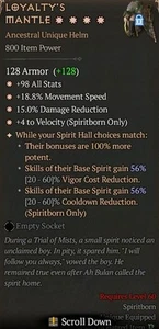 Diablo 4 S9 Season 9 Loyalty's Mantle 4GA Special affix High roll 56% - Picture 1 of 1
