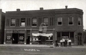 Gillespie IL Illinois Gillespie Bar Dreamland & Long�s RPPC Photo Postcard COPY - Picture 1 of 2