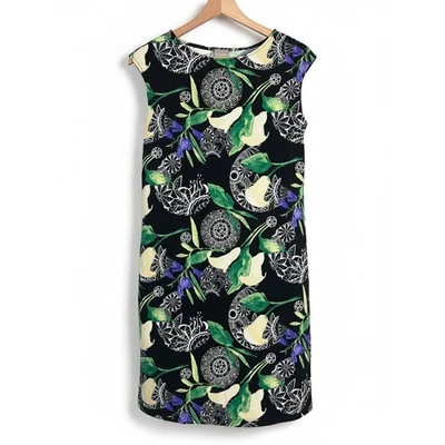 Vestido Vaina Chico's Para Mujer S Artístico Tropical Resortwear Costero Estampado Floral Foto 1 de 4