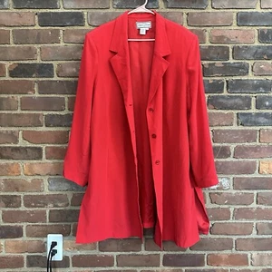 Diane Gilman | Silk Duster long Jacket -Slits -53 chest / 37” long / 25.5” long - Picture 1 of 6