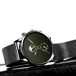 Orologio da Polso per Uomo, quarzo, Cassa di Acciaio, Cinturino di Pelle, - Foto 1 di 4