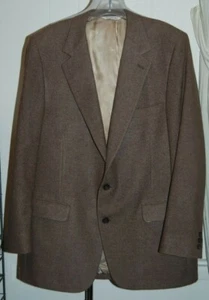 Vintage Mens Countess Mara 100% CASHMERE Tan 2 Button Suit Coat Blazer Jacket 44 - Picture 1 of 4