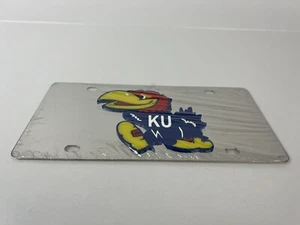 NCAA Kansas Jayhawks Chromed Steel Diecast Emblem Front License Plate - New - Picture 1 of 6