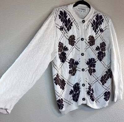 Cárdigan suéter floral vintage Norton McNaughton talla grande Foto 1 de 4