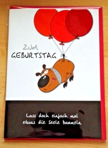 Glückwunschkarte Doppelkarte Zum Geburtstag einfach die Seele baumeln lassen Neu - Bild 1 von 1