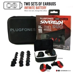 PLUGFONES PS-BRBB Sovereign Duo 22 dB True Wireless Ear Plugs 2 PAIR - Picture 1 of 2