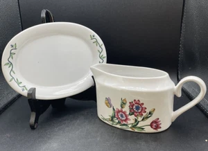 International China Co. Garden Path Stoneware Gravy Boat & Underplate Thailand - Picture 1 of 14