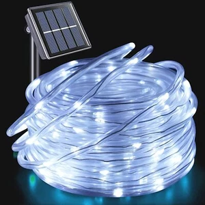 Solar LED Strip Lights Outdoor Waterproof Rope Tube White Fairy String Lights AU - Picture 1 of 30