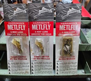 Harrisons Metlfly Fishing/Fly Lure Vintage NOS Lot Of 3. Made In USA 