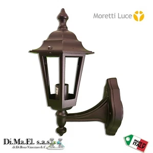APPLIQUE PARETE LANTERNA DA ESTERNO MORETTI 580 GIARDINO FERRO E VETRO FUME' - Foto 1 di 1
