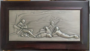 Quadro Ottaviani bassorilievo in argento su base in legno - Foto 1 di 2