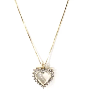 Collar corazón diamante oro 14K 20"" largo - Imagen 1 de 4
