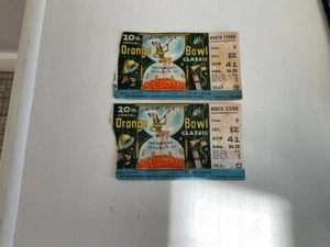1954 Orange Bowl Ticket Stubs (2) Maryland vs Oklahoma, kostenloser Versand - Bild 1 von 2