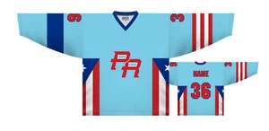 Team Puerto Rico Blue Ice Hockey Jersey Custom Name and Number - Picture 1 of 6
