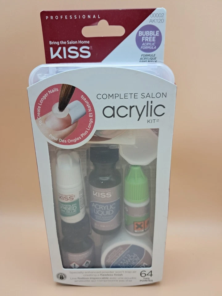 Kit Completo de Uñas Acrílicas Sin Burbujas de Salón Profesional Kiss 64 Puntas NUEVO Foto 1 de 4