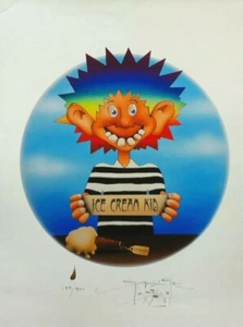 Stanley Mouse - Ice Cream Kid Giclee Print 17" x 23" Signed LE/500 Grateful Dead - Picture 1 of 3