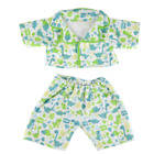 Teddybär Kleidung - 10 Zoll/25 cm - blau grün Dinosaurier Pyjama PJ