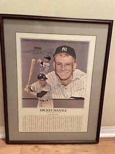 Mickey Mantle Autographed Lithograph JSA Authenticated Framed To 23x29 HUGE AUTO