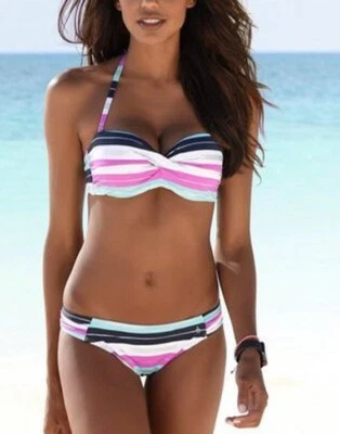 NEU NECKHOLDER BANDEAU BIKINI SCHALEN 38 E S'OLIVER fuchsia mint *28488410 - Bild 1 von 4