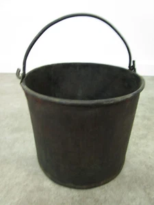 Antique Vintage Copper Bucket with Bail Handle Patina 8.5" wide by 7.25" tall - Picture 1 of 8