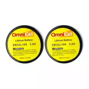 2x OmniCel ER32L100 3.6V 1.7Ah Sz 1/6D Lithium Battery Nickel Pin - Picture 1 of 1