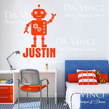 Personalized Custom Name Robot Gadget Vinyl Sticker Wall Room Decal Decor