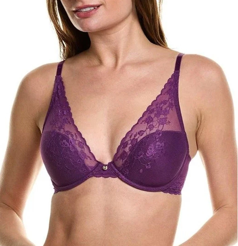 Natori 721191 Cherry Blossom Convertible Contour Bra 32dd Black