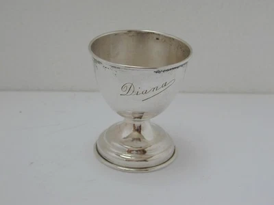Taza de huevo italiana vintage 800 patas de plata Diana grabada Italia Foto 1 de 4