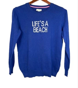 Caribbean Joe Island supply Co. Life’s a Beach Sz L Blue lightweight sweater - Picture 1 of 5