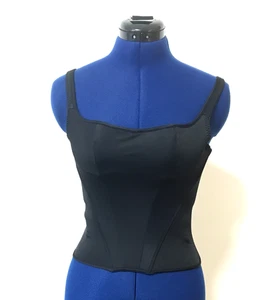 Victoria's Secret Corset Top Size Medium Bustier Black Boning Adjustable Straps - Picture 1 of 18