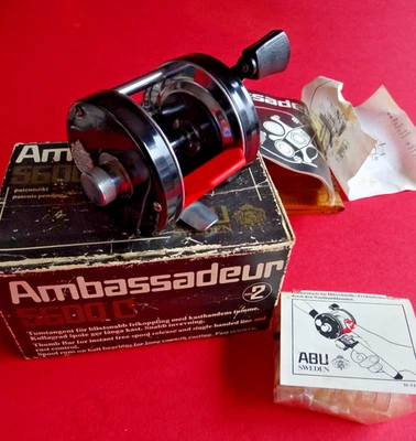 SUPERB POSSIBLY UNUSED RARE BOXED ABU AMBASSADEUR 5600C MULTIPLIER FISHING REEL - image 1 of 4