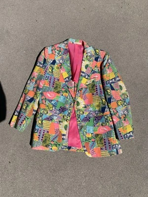 Vtg 1960s Lily Pulitzer Mens Stuff Floral Blazer Jacket 41 surf disco summer - Image 1 of 2